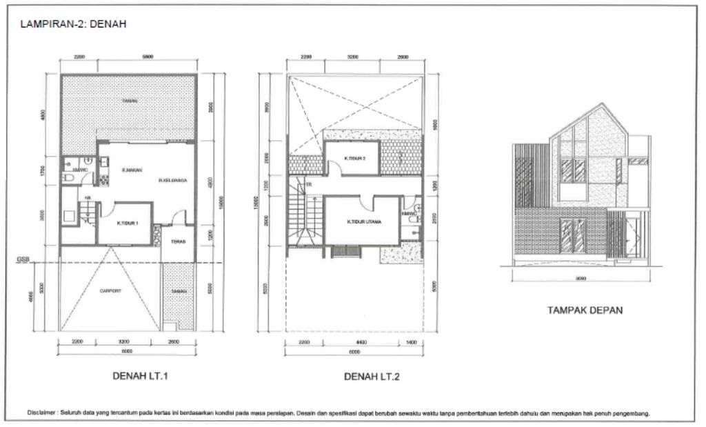 foto denah rumah tipe GAVINA 8B - L STANDAR perumahan SUMMARECON BANDUNG - CLUSTER GENOVA