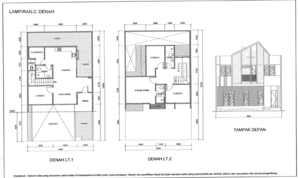 foto denah rumah tipe GAVINA 9B - L PREMIUM perumahan SUMMARECON BANDUNG - CLUSTER GENOVA