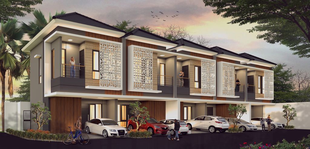 foto tampak rumah tipe Palmyra perumahan Alana Signature