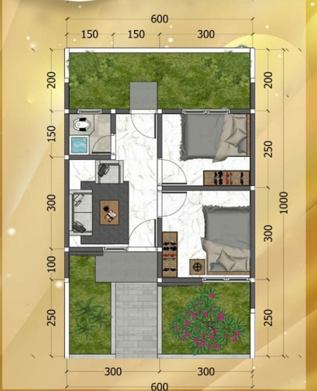 foto denah rumah tipe Subsidi perumahan SUNRISE RESIDENCE