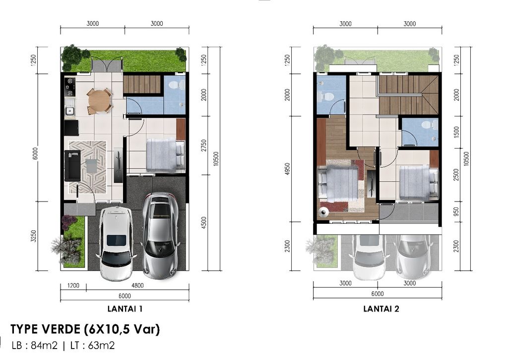 foto denah rumah tipe verde perumahan Alana Signature