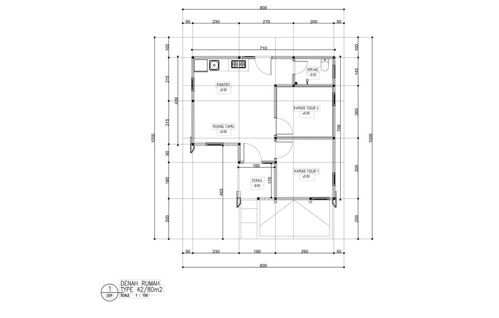 foto denah rumah tipe Zalika perumahan Royal Mahatama (T.60)
