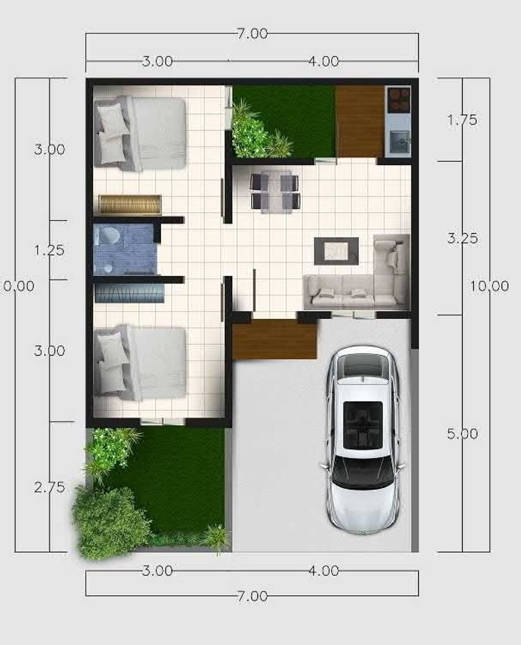 foto denah rumah tipe Topaz perumahan Green Diamond Residence Blok D