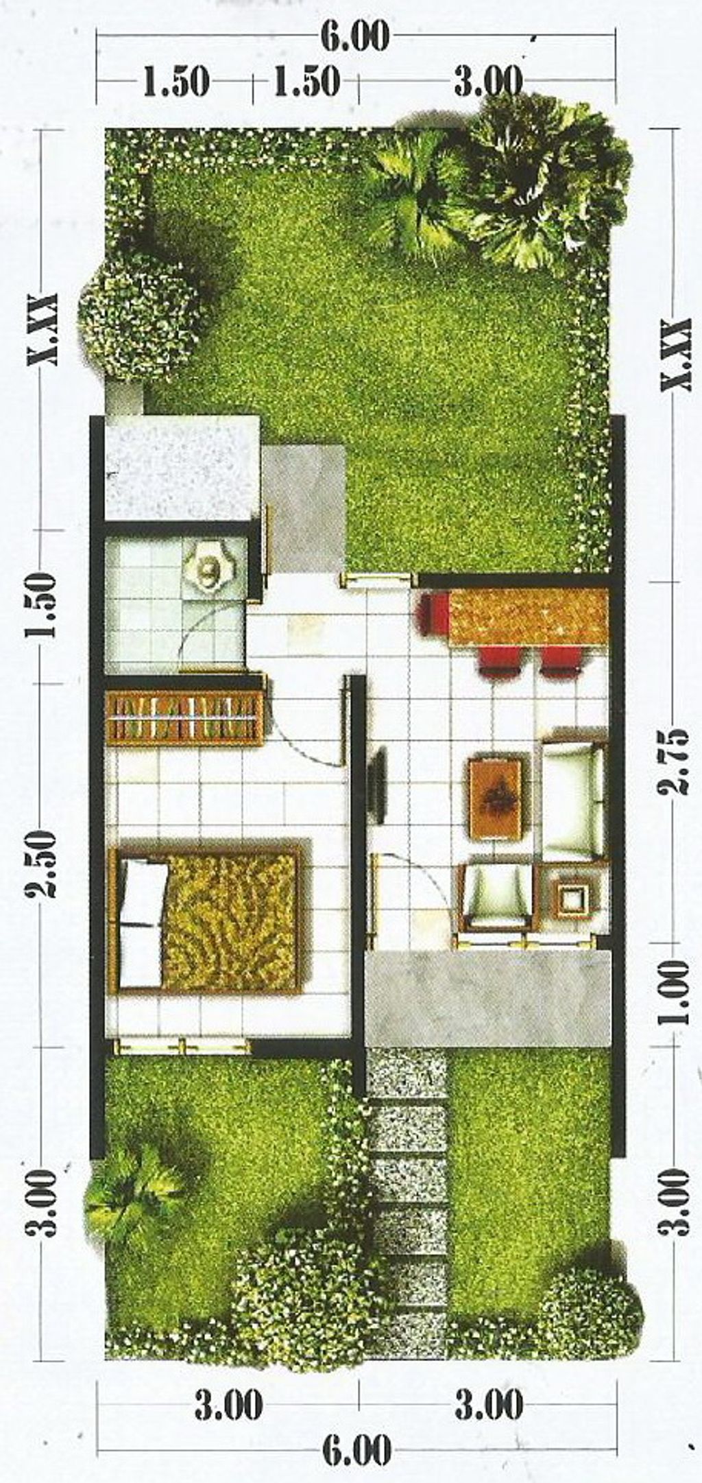foto denah rumah tipe 22/87 perumahan GRAND TAMAN SARI RESIDENCE 2