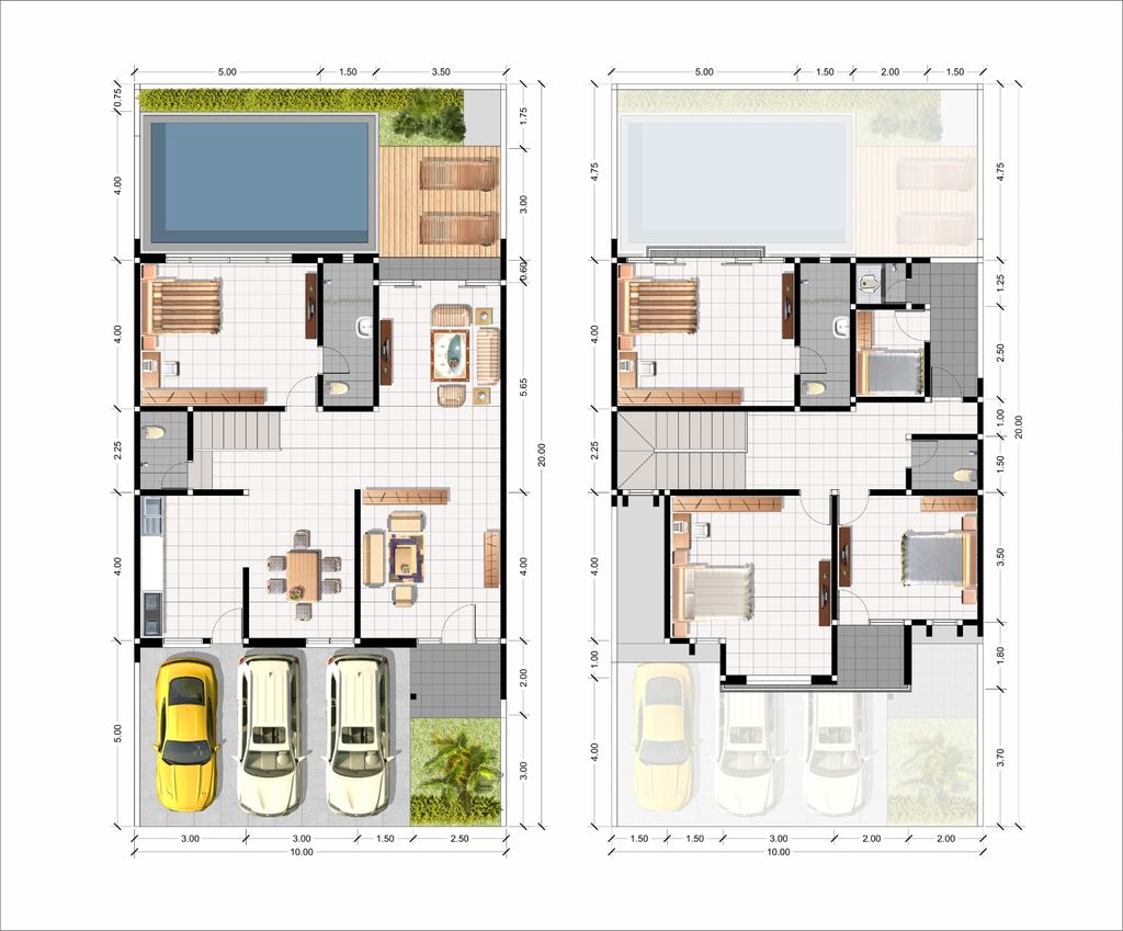 foto denah rumah tipe AZOLLA perumahan SAFIRA GARDEN