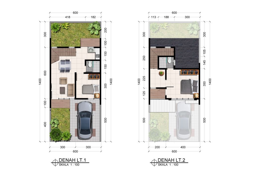 foto denah rumah tipe ORCHID perumahan Green Park Residence