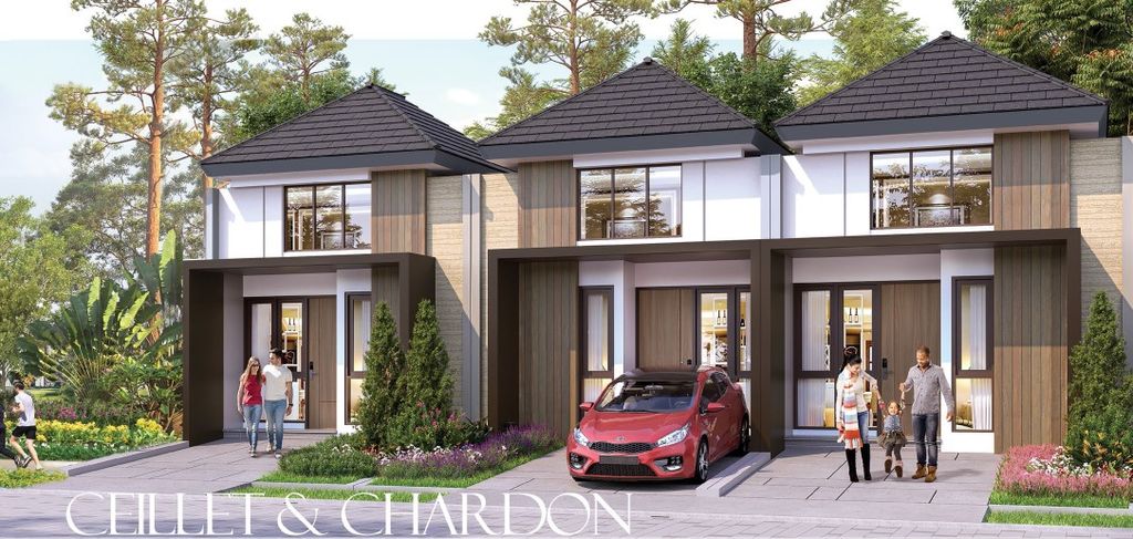 foto tampak rumah tipe CEILLET perumahan JO CITRA GARDEN SERPONG