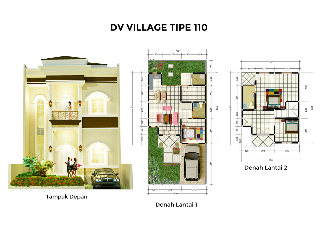 foto tampak rumah tipe 110 perumahan DV VILLAGE