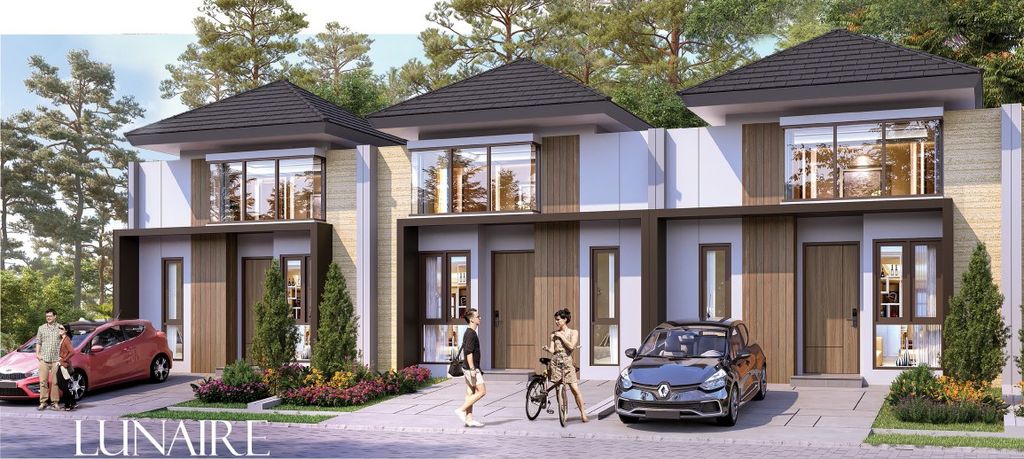 foto tampak rumah tipe LUNAIRE perumahan JO CITRA GARDEN SERPONG