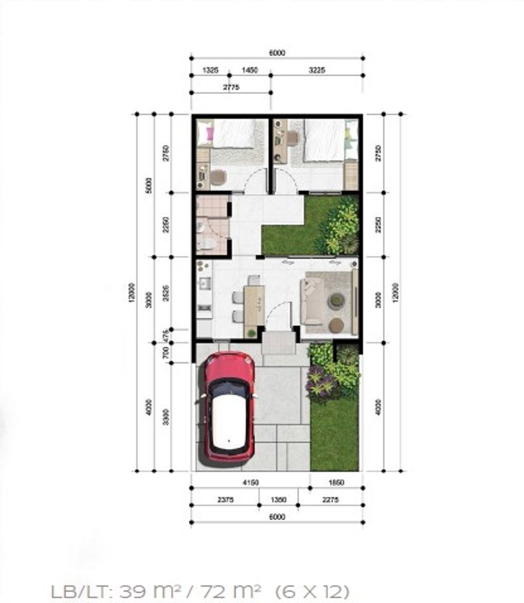 foto denah rumah tipe LUNAIRE perumahan JO CITRA GARDEN SERPONG