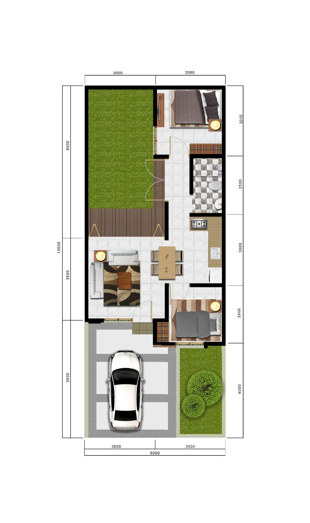 foto denah rumah tipe HAPUNA A.01/36 perumahan CITRA SENTUL RAYA