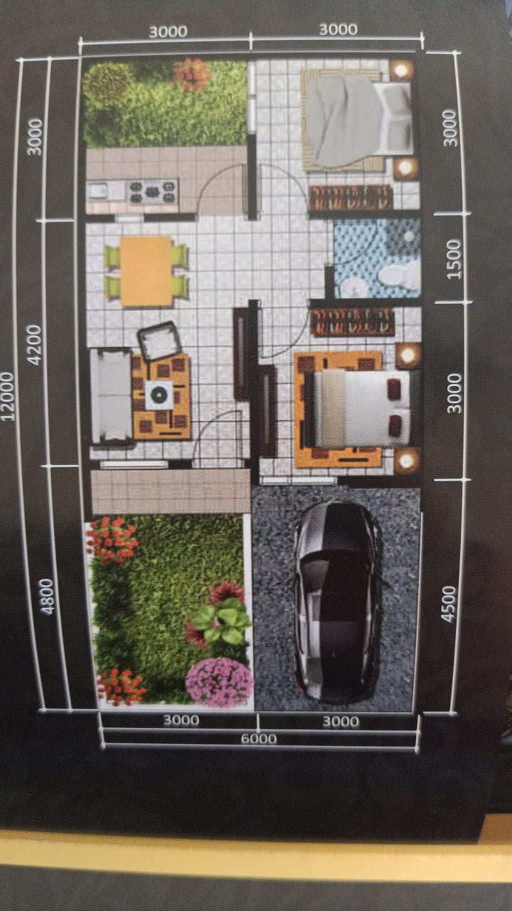 foto denah rumah tipe 36/72 perumahan KOTA BALI RESIDENCE