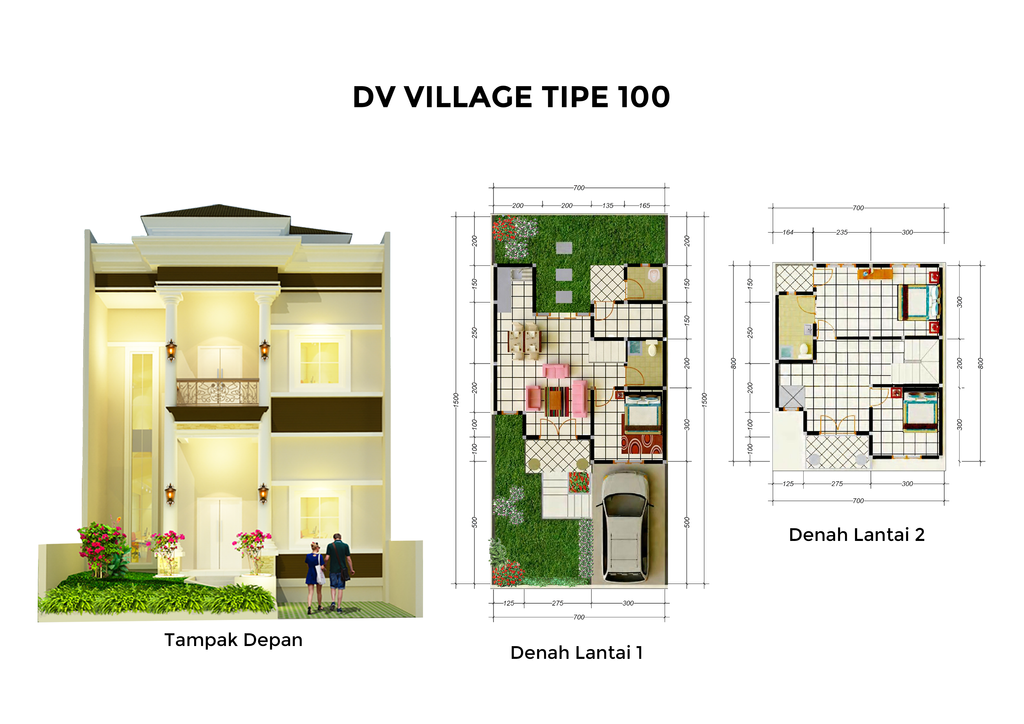 foto denah rumah tipe 100 perumahan DV VILLAGE