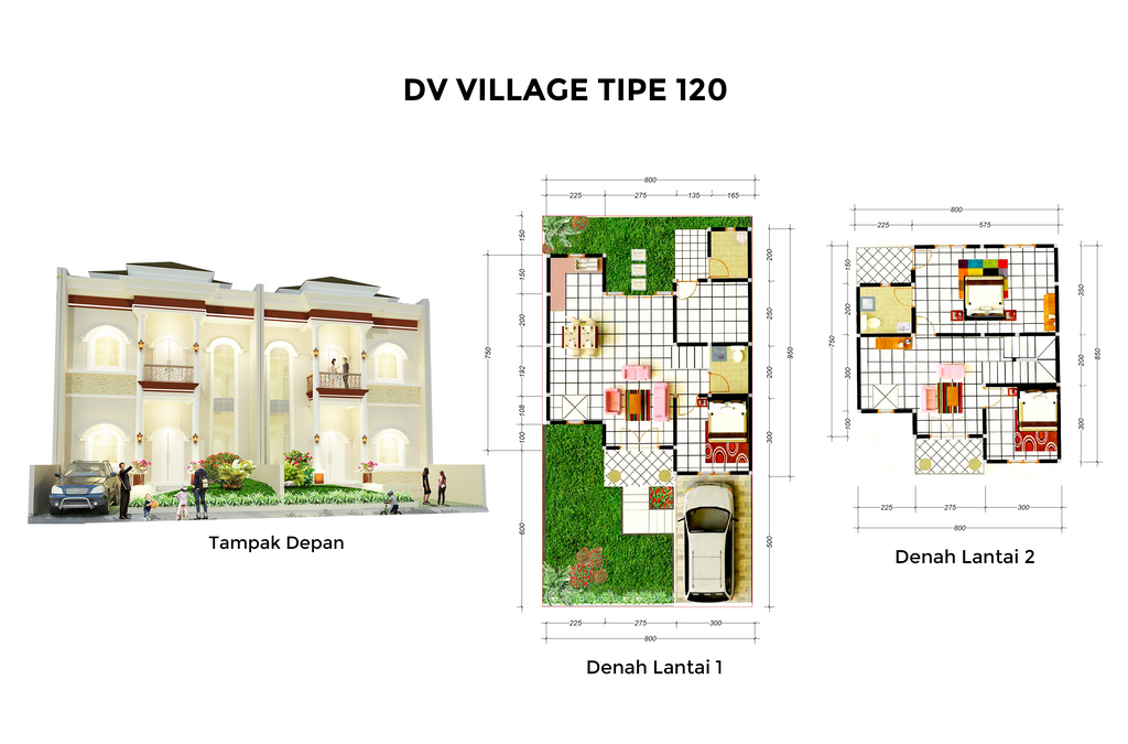 foto denah rumah tipe 120 perumahan DV VILLAGE