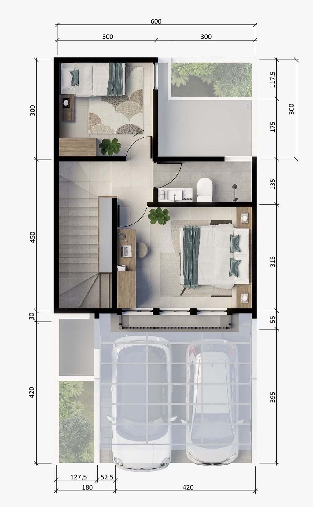 foto denah rumah tipe FOXTON B perumahan CITRAHARMONI - CLUSTER CAMBRIDGE