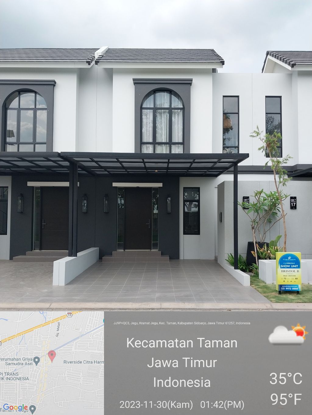 foto tampak rumah tipe BRISTOL B perumahan CITRAHARMONI - CLUSTER CAMBRIDGE