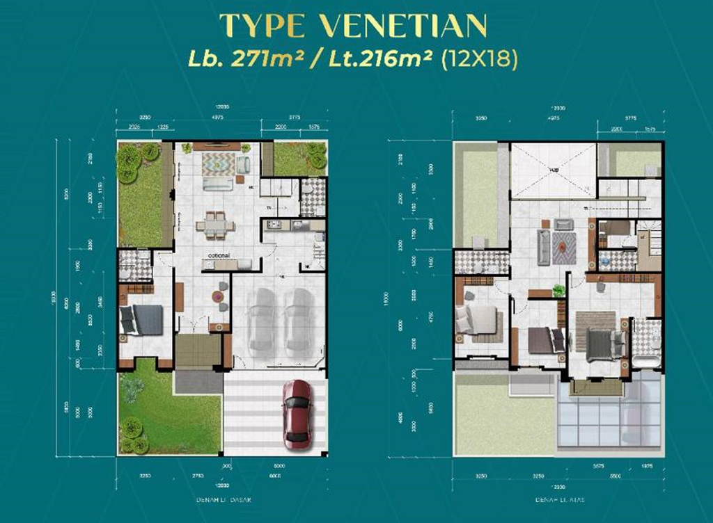foto denah rumah tipe VENETIAN STD - STANDARD BASIC perumahan CITRA ECOPOLIS RAYA - CLUSTER THE FOUNTAIN