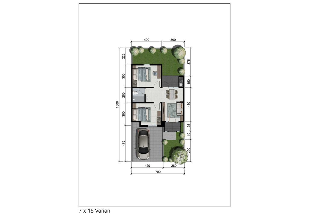 foto denah rumah tipe BRISTOL perumahan CitraLand Puncak Tidar Malang