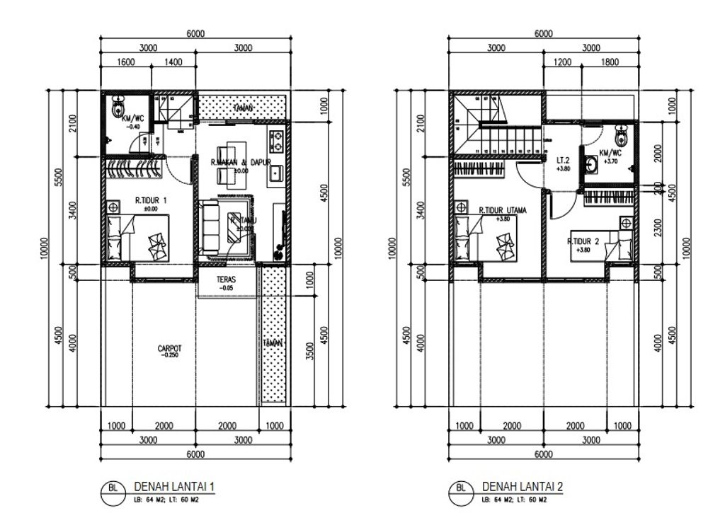 foto denah rumah tipe California 60x64 perumahan Perumahan Beverly Lake