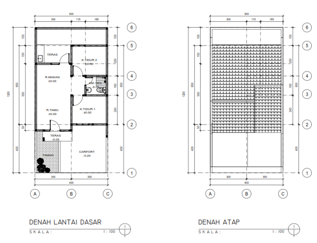 foto denah rumah tipe 40/72 perumahan The Awani Residence 3