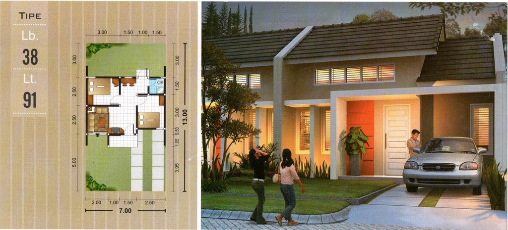 foto tampak rumah tipe 38 perumahan PERUMAHAN CITRA CITY RESIDENCE