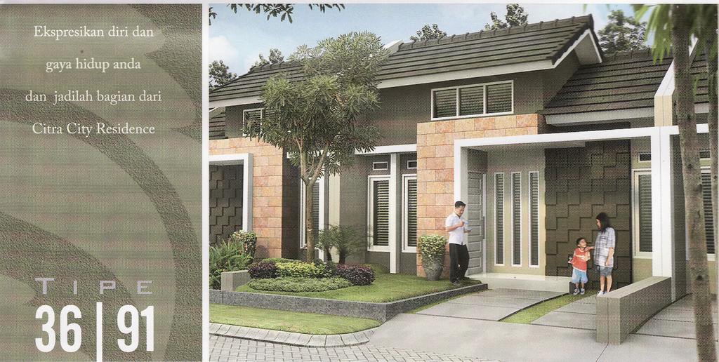 foto tampak rumah tipe 36 perumahan PERUMAHAN CITRA CITY RESIDENCE