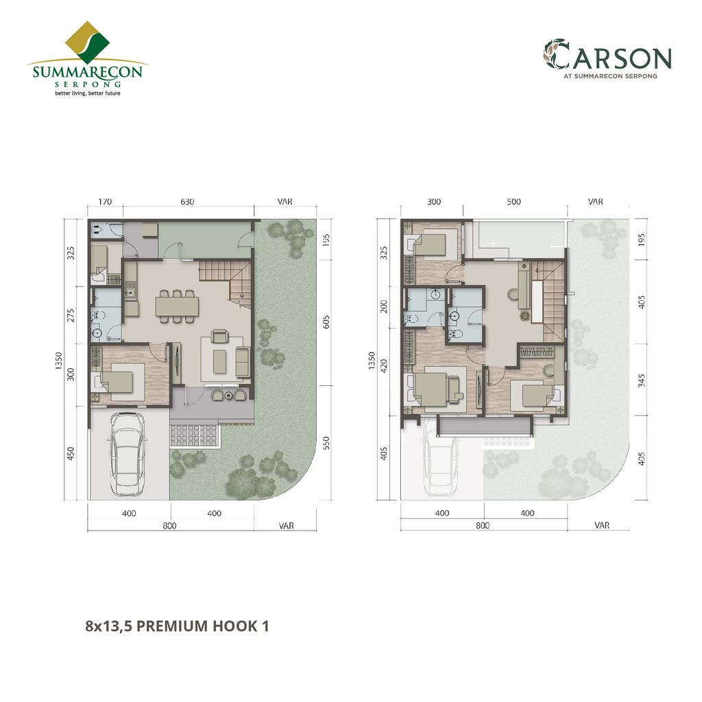 foto denah rumah tipe L8 HOOK Premium 1 perumahan CLUSTER CARSON
