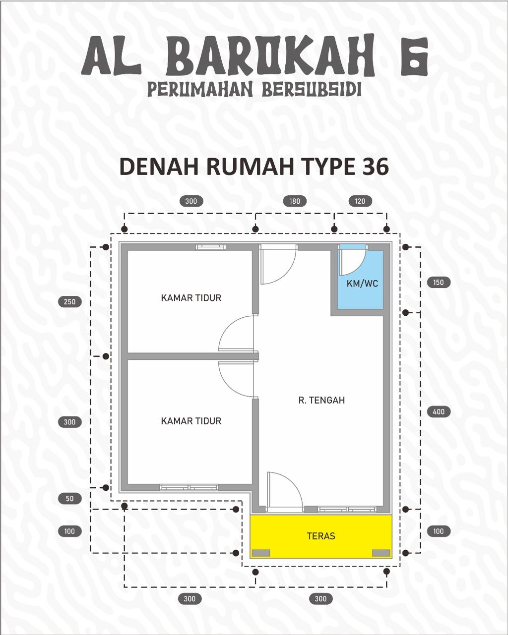 foto denah rumah tipe 36 perumahan AL BAROKAH 6