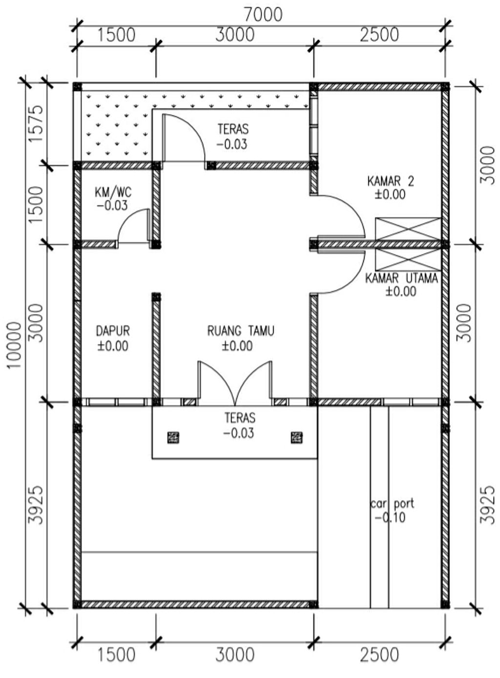 foto denah rumah tipe 42/100 UTAMA HOOK perumahan PURI MUTIARA RESIDENCE