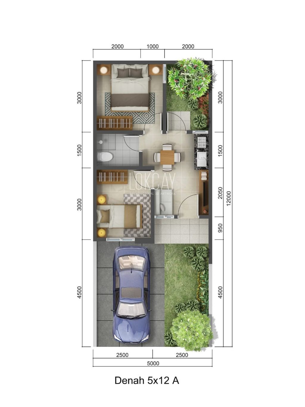 foto denah rumah tipe AZALEA perumahan IMPERIAL SKY
