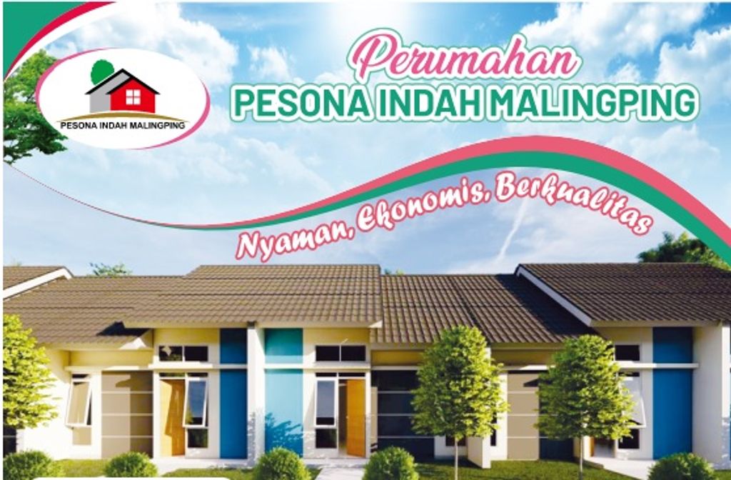 foto tampak rumah tipe 36/72 perumahan PESONA INDAH MALINGPING