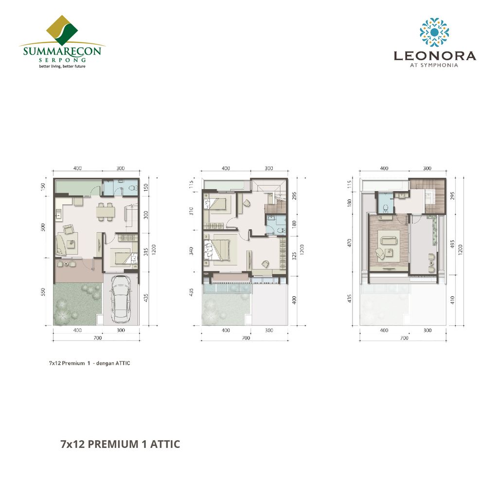 foto denah rumah tipe L7 STD Premium Attic 1 perumahan CLUSTER LEONORA