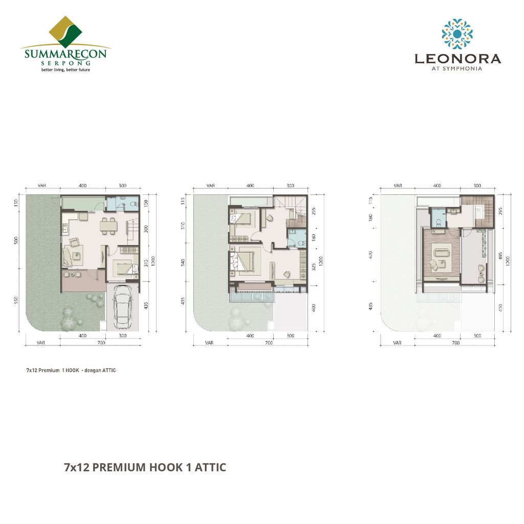 foto denah rumah tipe L7 HOOK Premium Attic 1 perumahan CLUSTER LEONORA