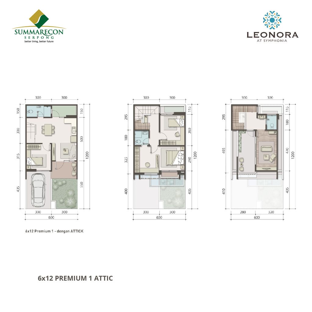 foto denah rumah tipe L6 STD Premium Attic 1 perumahan CLUSTER LEONORA