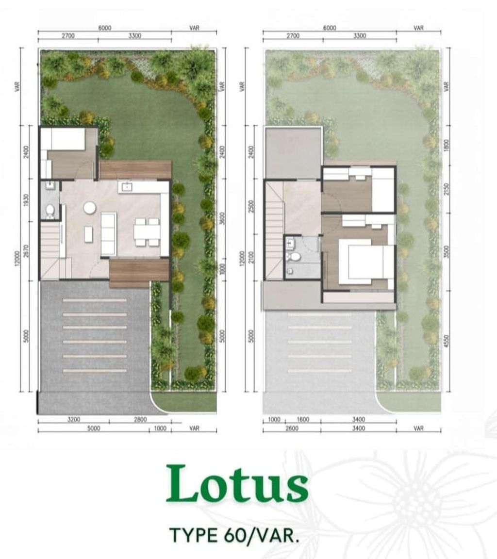 foto denah rumah tipe LOTUS perumahan SERPONG GARDEN 2