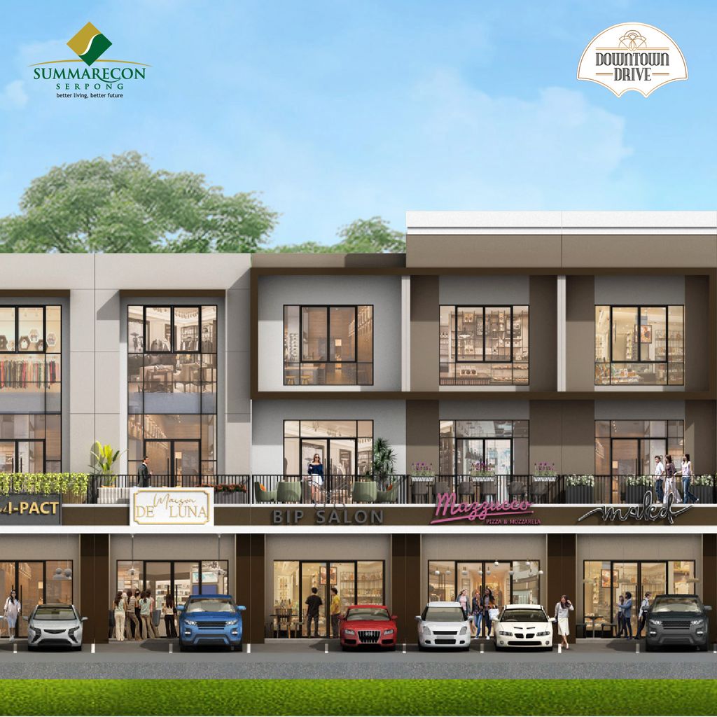 foto tampak rumah tipe BLV 3 Lantai perumahan RUKO DOWNTOWN DRIVE (CLUSTER VOLTA)