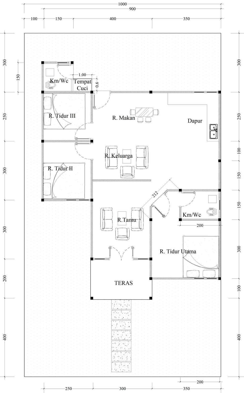 foto denah rumah tipe 70 perumahan Graha asri