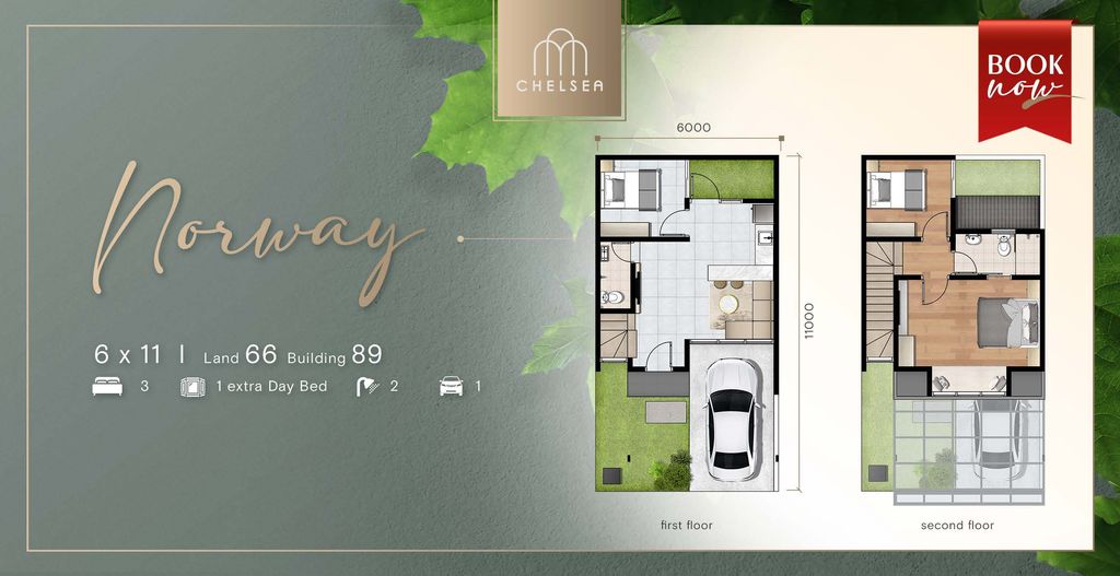 foto denah rumah tipe Norway perumahan WISATA BUKIT MAS - CHELSEA