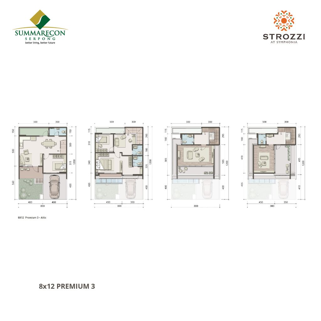 foto denah rumah tipe L8 STD Premium Attic 3 perumahan CLUSTER STROZZI