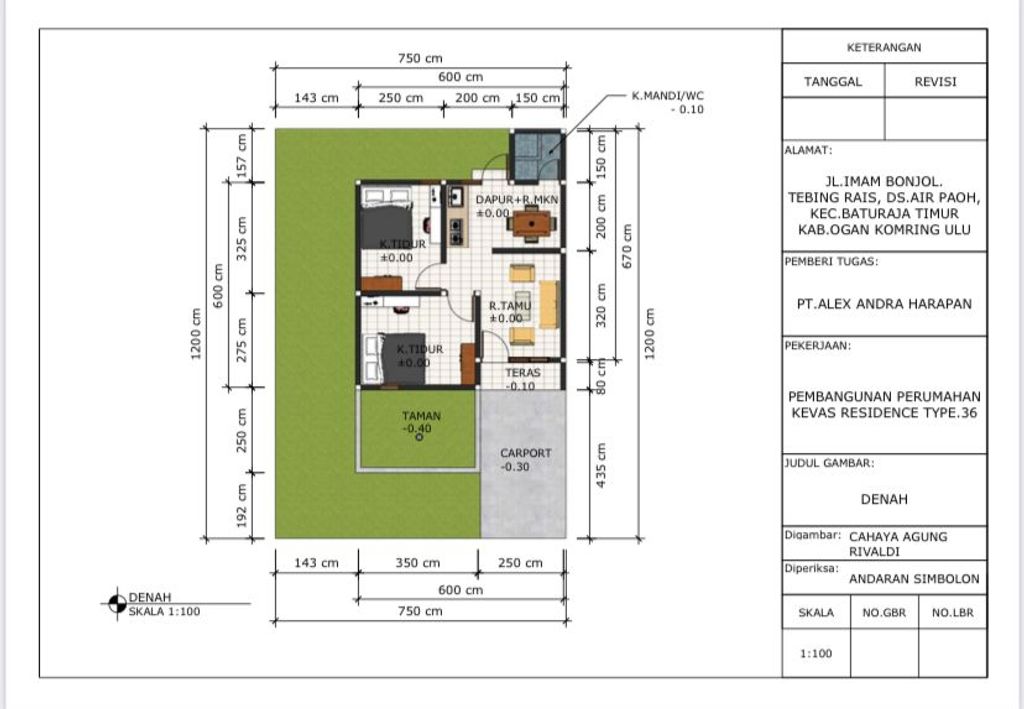foto denah rumah tipe 36 perumahan Perumahan Kevas Residence
