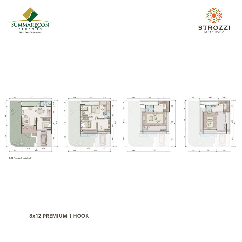 foto denah rumah tipe L8 HOOK Premium Attic 1 perumahan CLUSTER STROZZI