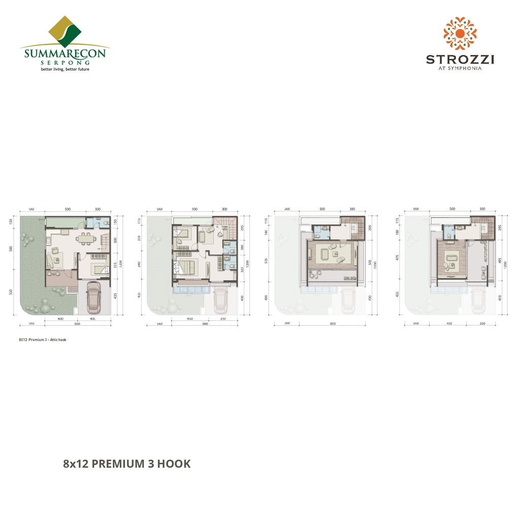 foto denah rumah tipe L8 HOOK Premium Attic 3 perumahan CLUSTER STROZZI