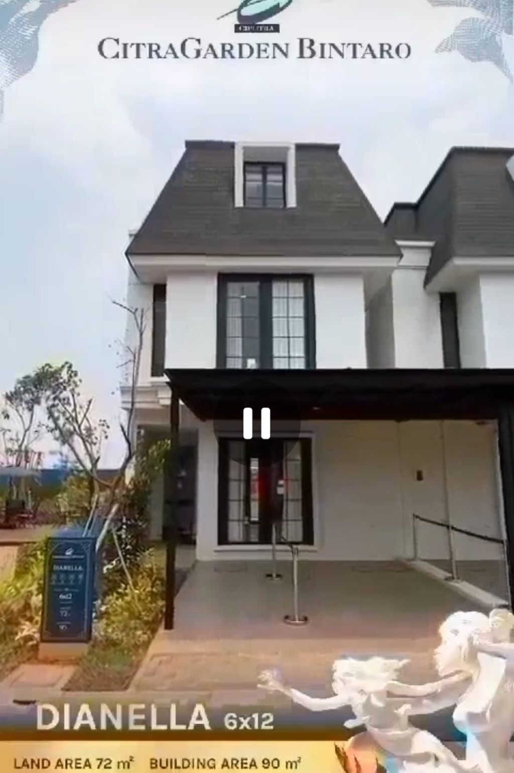 foto tampak rumah tipe DIANELLA perumahan CITRAGARDEN BINTARO
