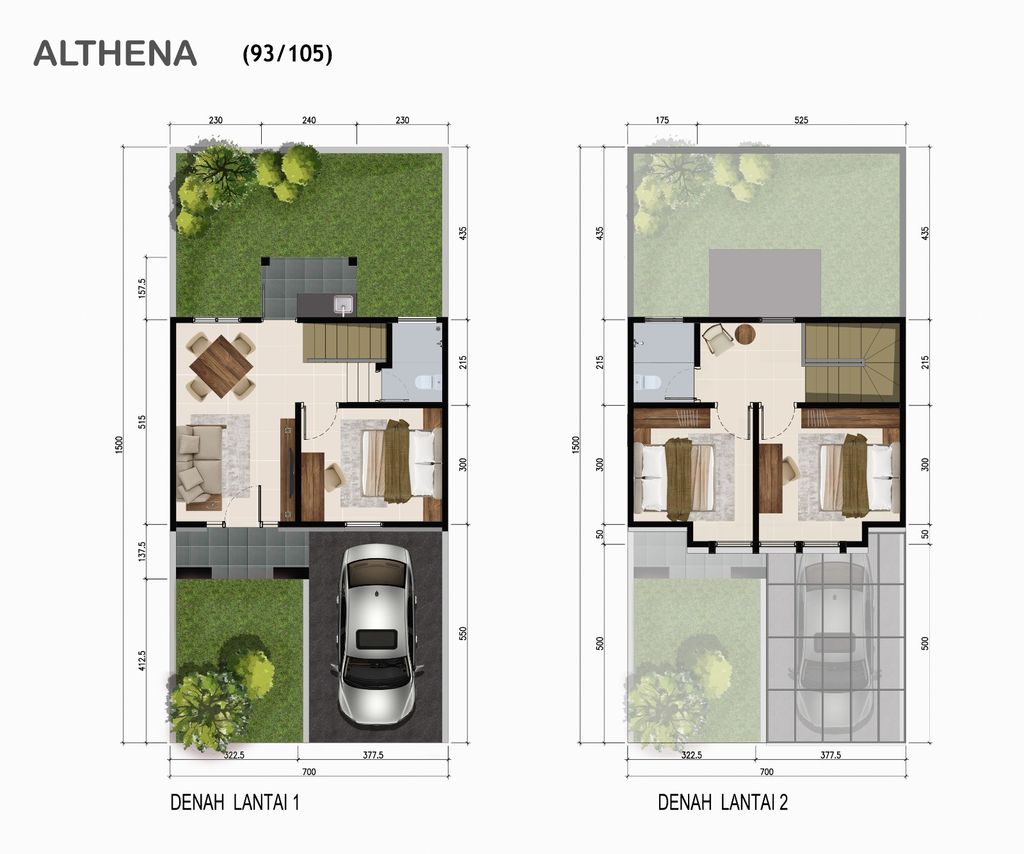 foto denah rumah tipe ALTHENA perumahan CITRAHARMONI - CLUSTER ROTTERDAM