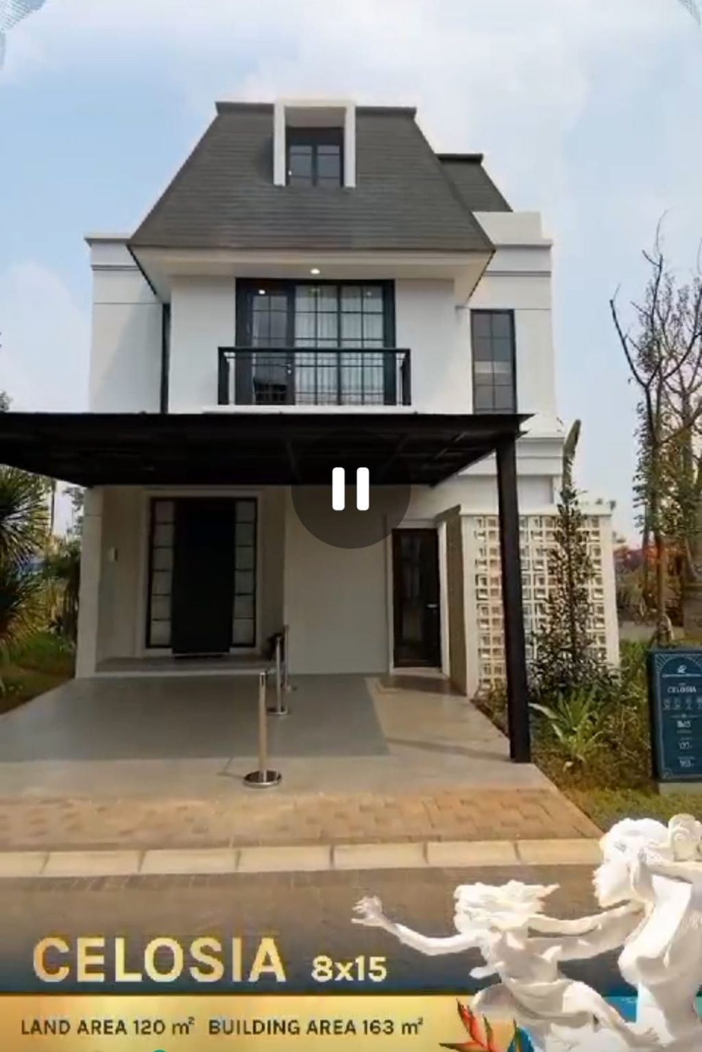 foto tampak rumah tipe CELOSIA perumahan CITRAGARDEN BINTARO