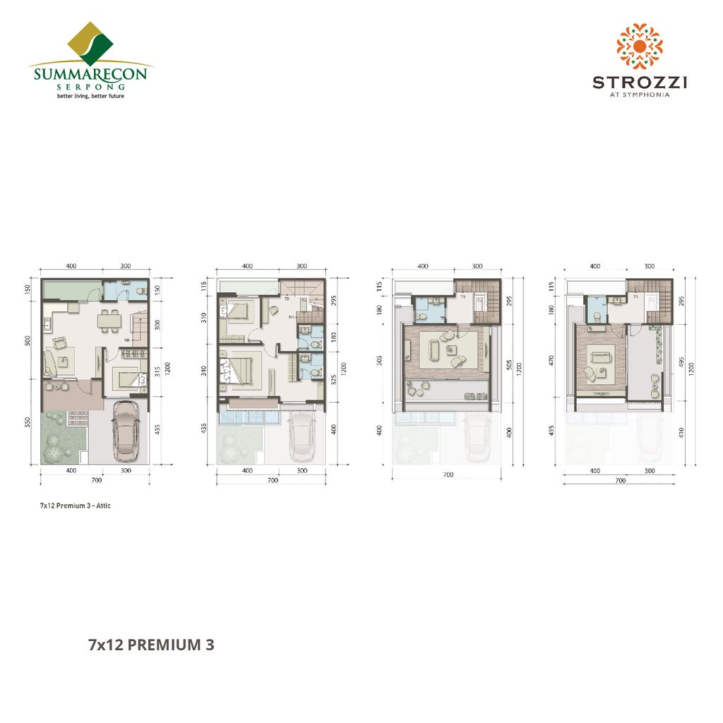 foto denah rumah tipe L7 IRR Premium Attic 3 perumahan CLUSTER STROZZI