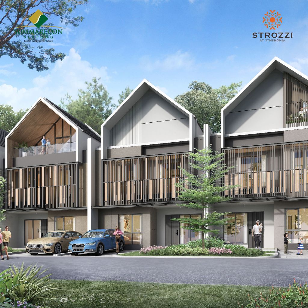 foto tampak rumah tipe L8 IRR Premium Attic 1 perumahan CLUSTER STROZZI