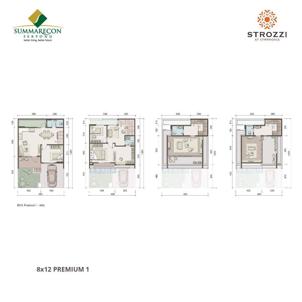 foto denah rumah tipe L8 IRR Premium Attic 1 perumahan CLUSTER STROZZI