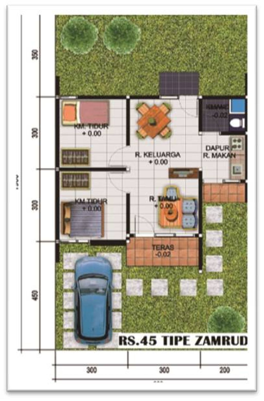 foto denah rumah tipe BKP BLOK X perumahan PERUMNAS BUKIT KEMILING PERMAI