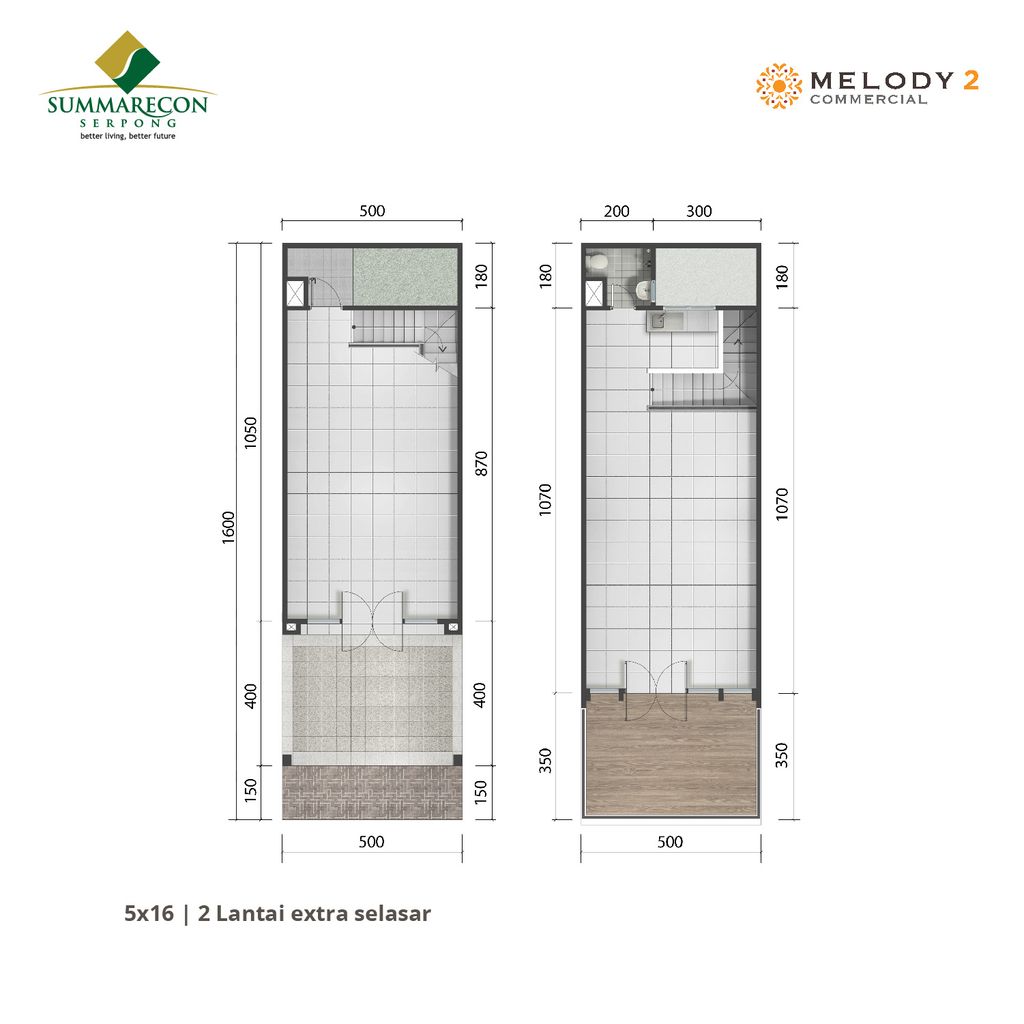foto denah rumah tipe 5x16 2 Lantai perumahan RUKO MELODY 2